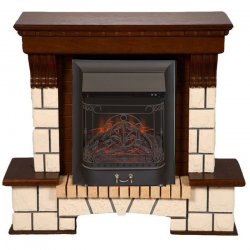 Каминокомплект Interflame Экстер махагон с очагом Majestic FX M Black